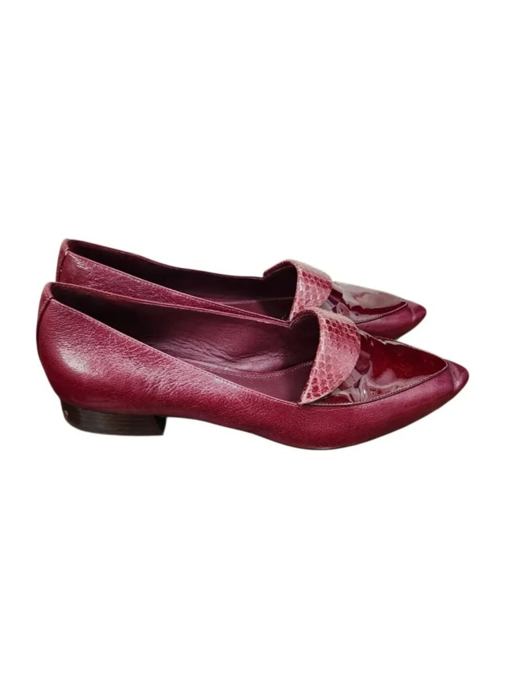 Tory Burch Burgundy Leather Pointed Toe Loafers Flats Women’s Size 9M